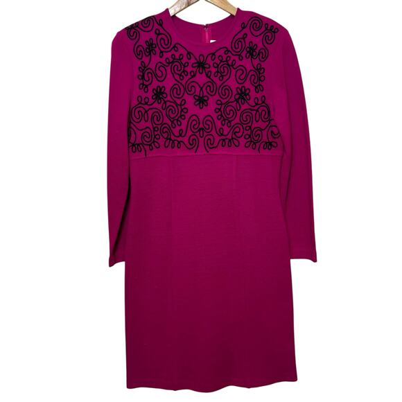 Vintage Outlander Size Medium Wool Blend Embroidered Knit Dress - Picture 1 of 8